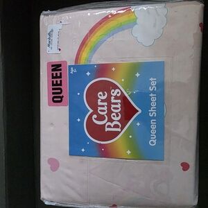 Care Bears Queen Sheet Set - Pink and Rainbow